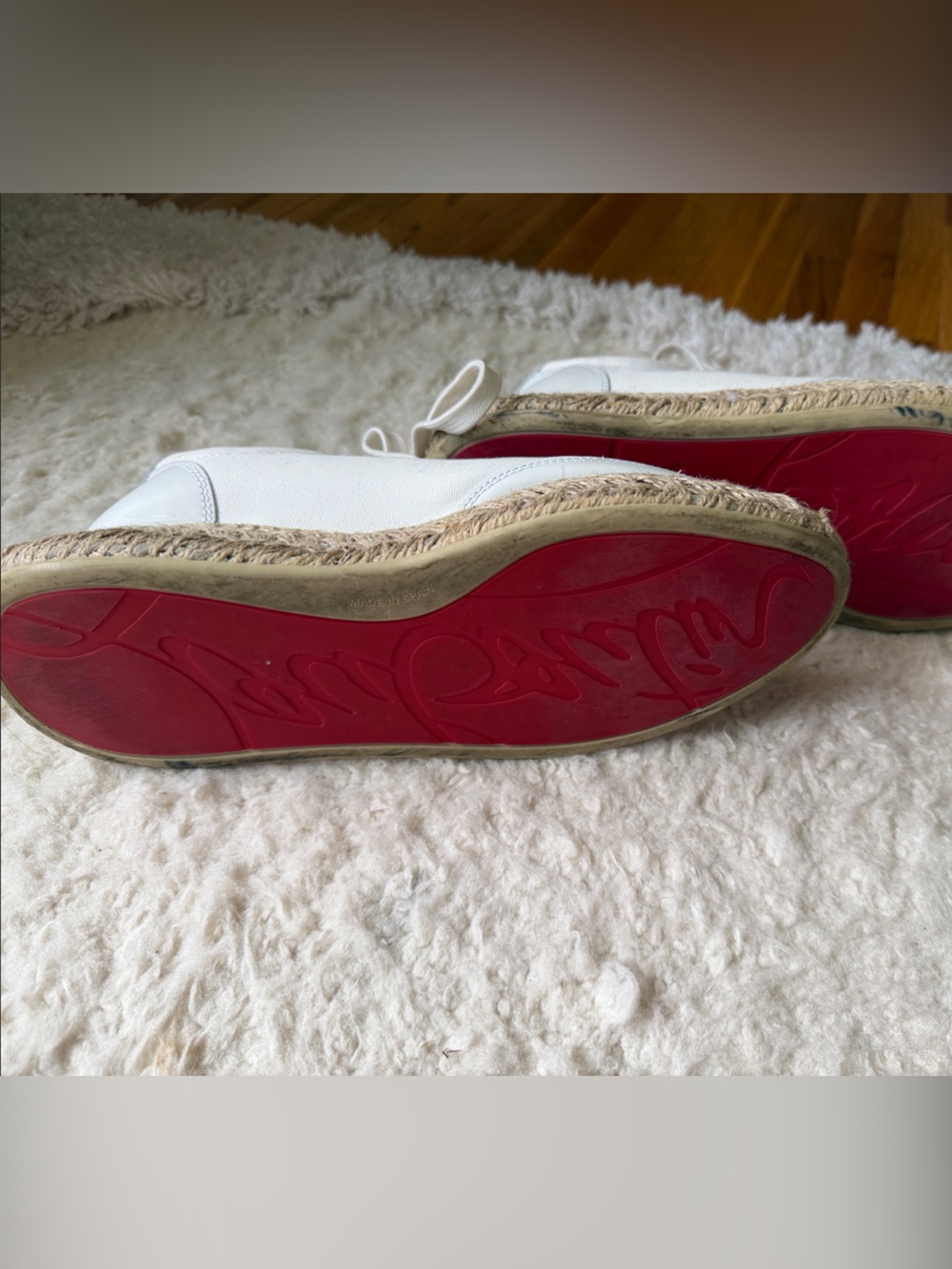 Christian Louboutin White Canvas Espadrille with Signature Red Sole - Picture 2 of 4
